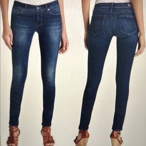 PAIGE Blue Skinny Jeans with Stretch and Whiskering